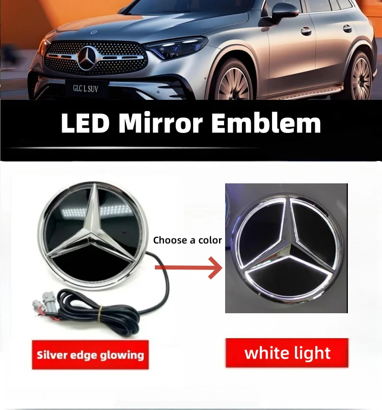 

Mercedes Benz W205 W212 W213 W204 ML W166 CLA C117 W176 W177 E GLK GLA GLC GLE значок решетки автомобиля, 3D зеркало передние светодиодные фонари ﻿