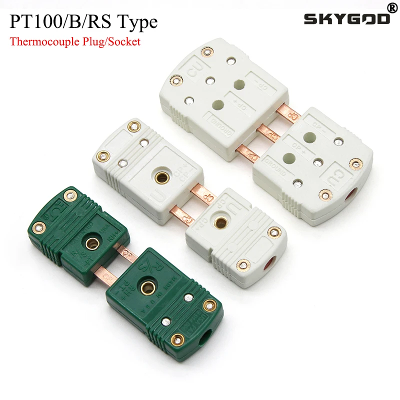 

1/5pcs PT100 Type B Type RS Type Thermocouple Plug Socket And Panel Compensation Wire Connector 2/3 Pins