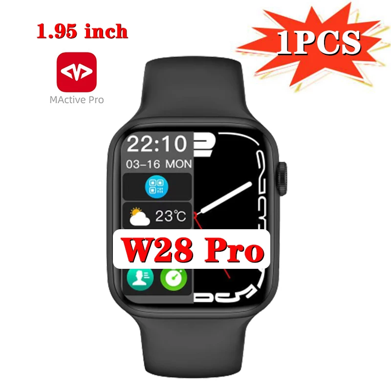 

W28 Pro Smart Watch 8 Dropshipping 1.95 inch Women Men Wireless charging NFC Push Message Bedside lamp mode Dial Call