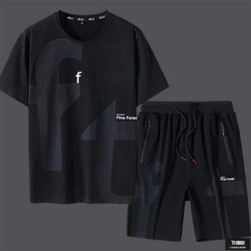

Men's Big Size Half-sleeved Training wear set Casual Good-to-wear basic summer training suit set 9XL G61384