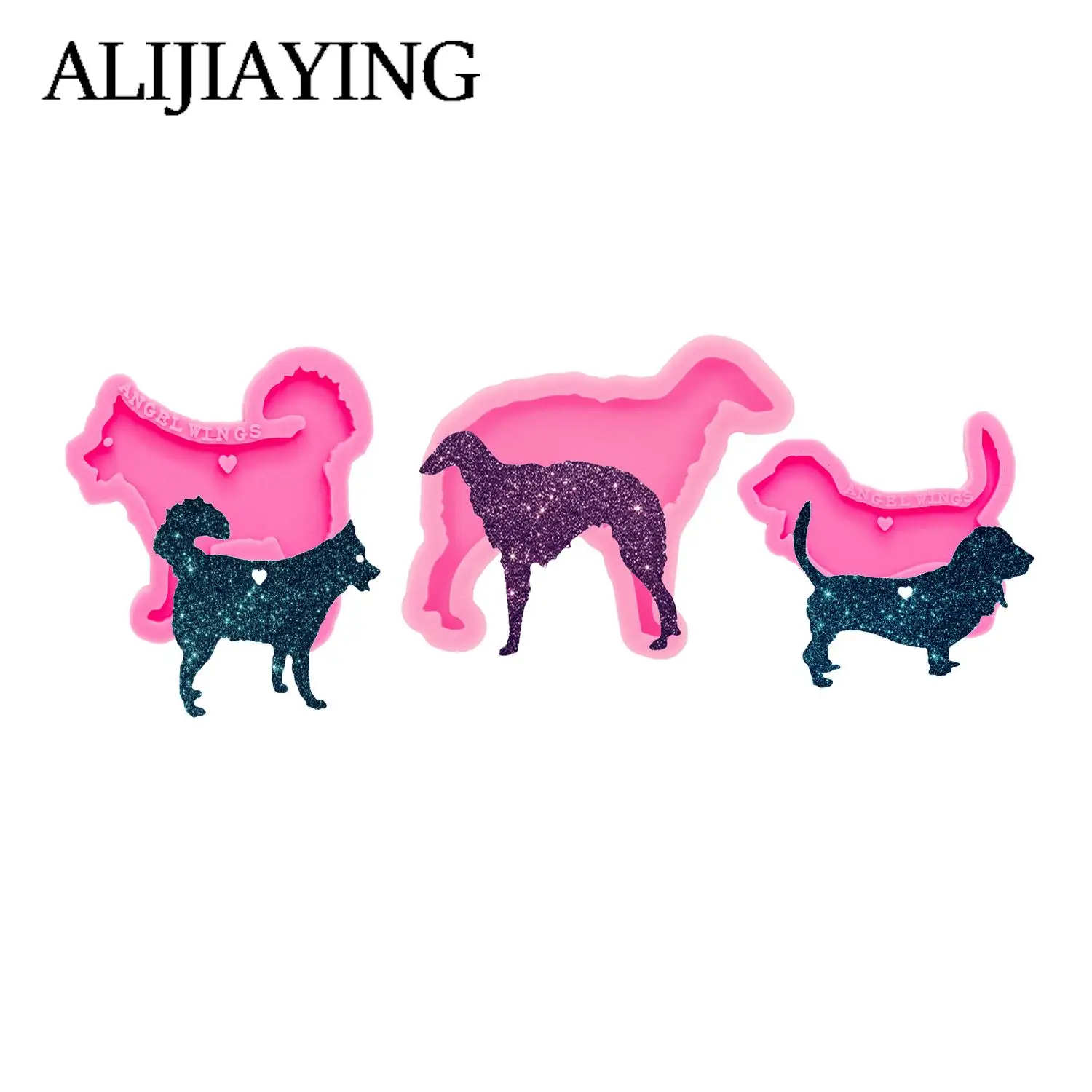 

DY0346 Яркая блестящая Акита формы брелок силиконовые формы для эпоксидной смолы "сделай сам", зажим для ожерелья кулон craf пресс-форм