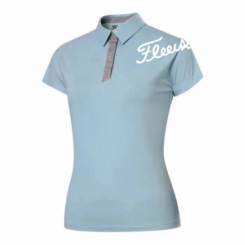 Women's Golf T-shirt Summer Fashion Sports Golf Apparel Short Sleeve Shirts Quick Dry Breathable Polo Shirts for Ladies