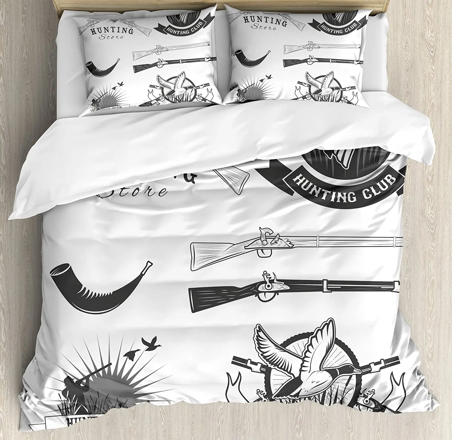 

Hunting Bedding Set Hunting Store and Club Labels Duck Goos 3pcs Duvet Cover Set Bed Set Quilt Cover Pillow Case Comforter Cover