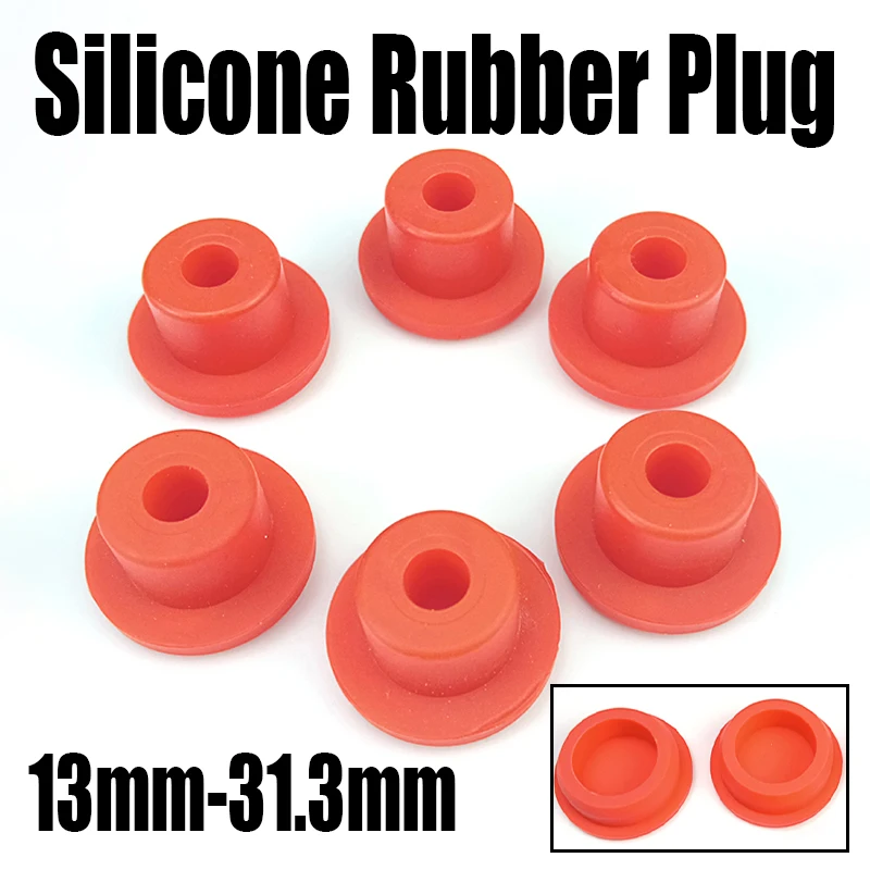 

1-5PCS 13mm-31.3mm Red Silicone Rubber Cap T-type Hole Plug Cover Rubber Stopper Sealing Plug Snap-on Gasket Seal Stopper