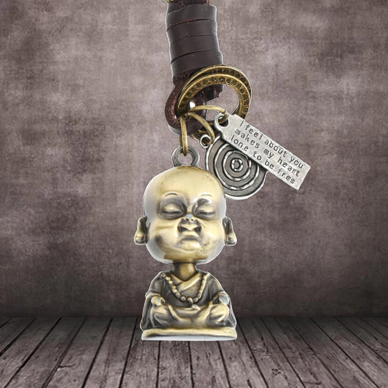 

Брелок для ключей в стиле ретро с сидением, модель Sakyamuni брелок Будда, металлический брелок для ключей с изображением Будды Maitreya Monk, ювелирны...