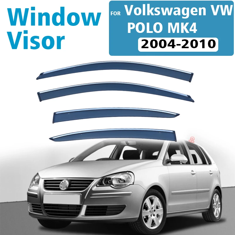 FOR Volkswagen VW Polo mk4 Sedan 2004-2010 Window Visors Rain Guard Windows Rain Cover Deflector Awning Shield Vent Guard