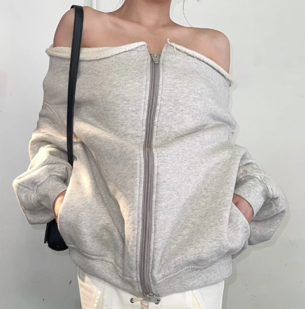 

118909 118910 Fashion Classic Trendy Brand Luxury Designer Clothes Double Lapel Zip Sweater Women Sexy A2