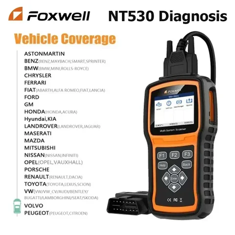 Сканер Foxwell NT530 с несколькими системами, поддержка для Porsche, BMW, Benz, Nissan, Suzuki GM, обновленная версия Шасси NT520, NT510