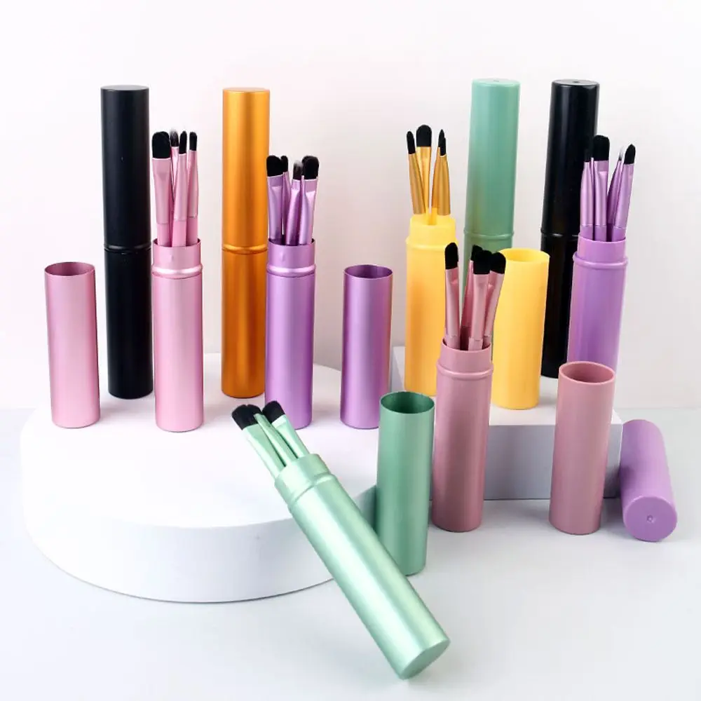 

5 PCS Makeup Bucket Professional Makeup tool Portable Eyeshadow Brushes Set Lip Brush Makeup Brush Sets Eyebrow Powder