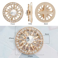 classic sunflower badge round gold metal charms flatback 360 degrees rotated brooch parts phone accessories pasteable crafts