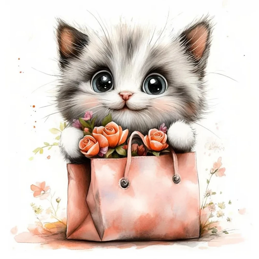 

1 шт., милый кот в сумке, украшение для комнаты, гостиной, спальни, украшения для туалета, наклейки на стену