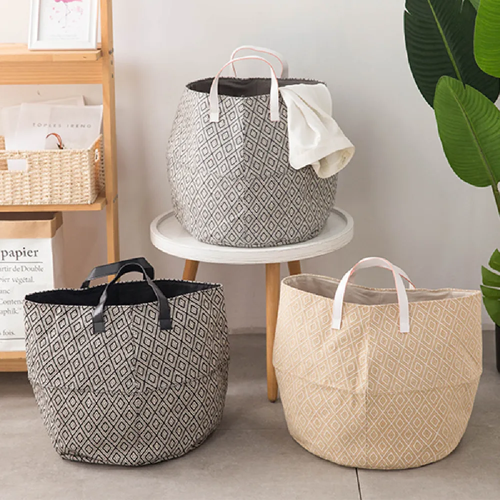 

Home Storage Bag Foldable Bucket Dirty Laundry Basket Kids Toy Box Shopping Bag Living Room Bedroom Wardrobe Storage Organizer