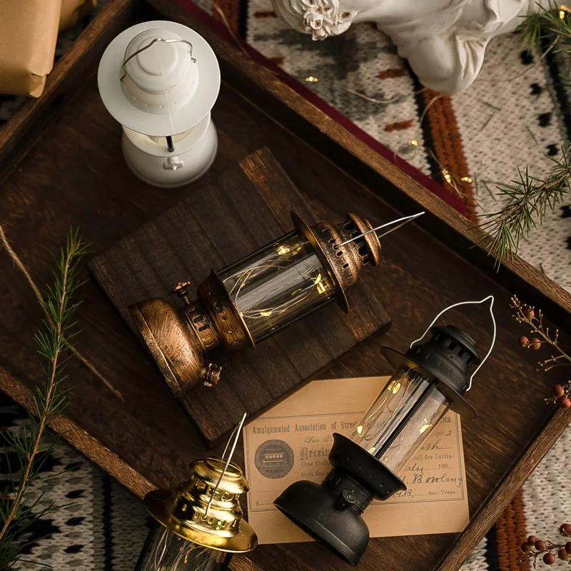 Рождественская светящаяся Электронная свеча в стиле ретро ветряная лампа