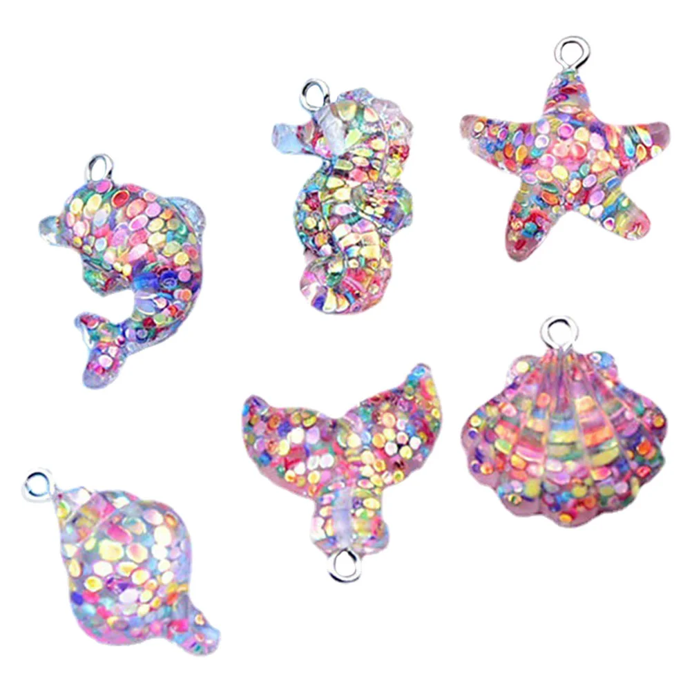 

6 шт., подвески с блестками