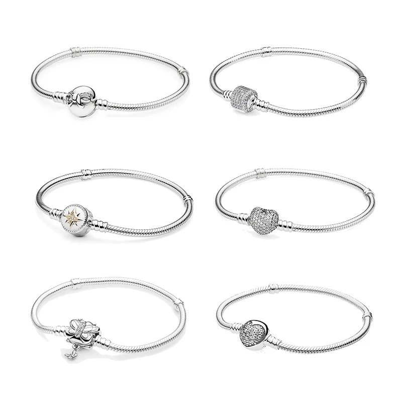 

100% 925 Sterling Silver pan High Quality Heart Heart Classic Bracelet For Free Gift Delivery To Friends