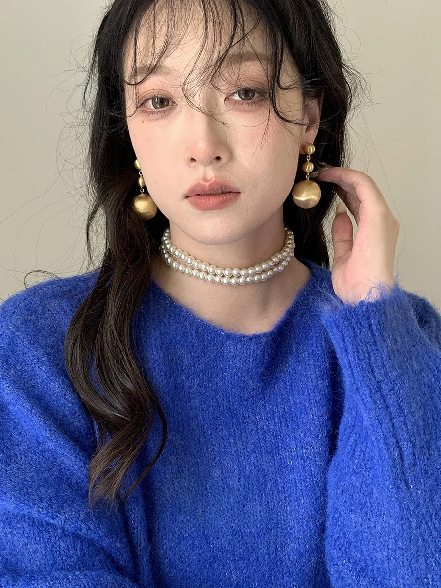 И ACC золотые серьги с тремя шариками и матовой лоскутной текстурой женские