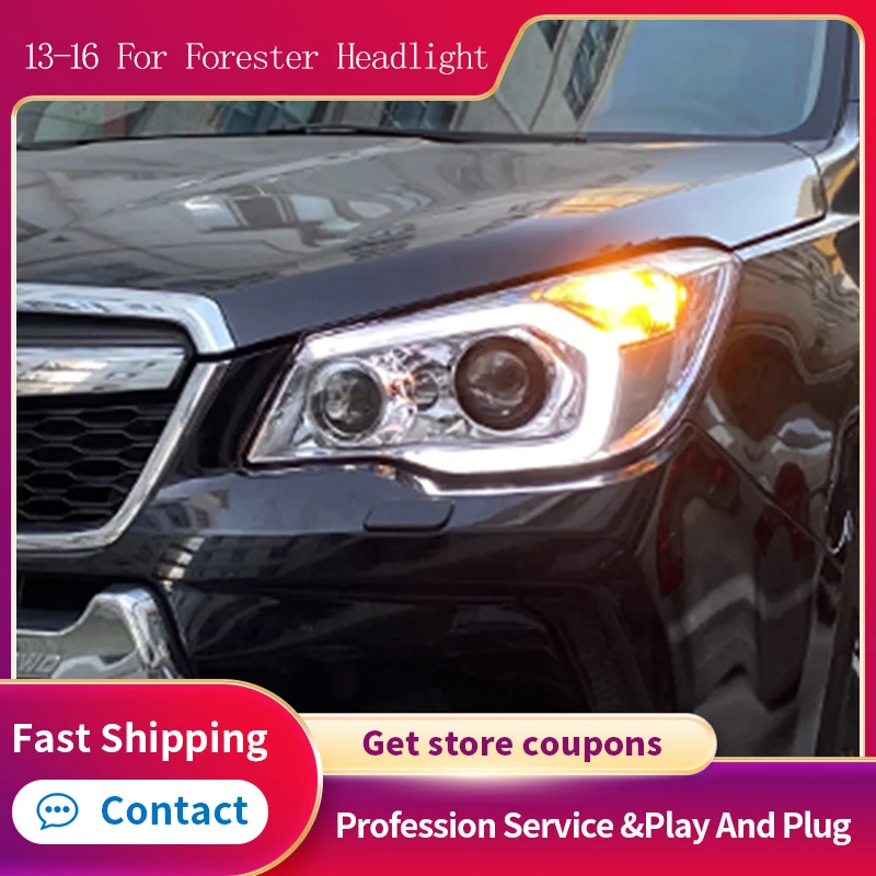 

Car Accessories Headlight For Subaru Forester LED Headlights 2013-2016 Head Lamp Car Styling DRL Signal Projector Lens Automotiv