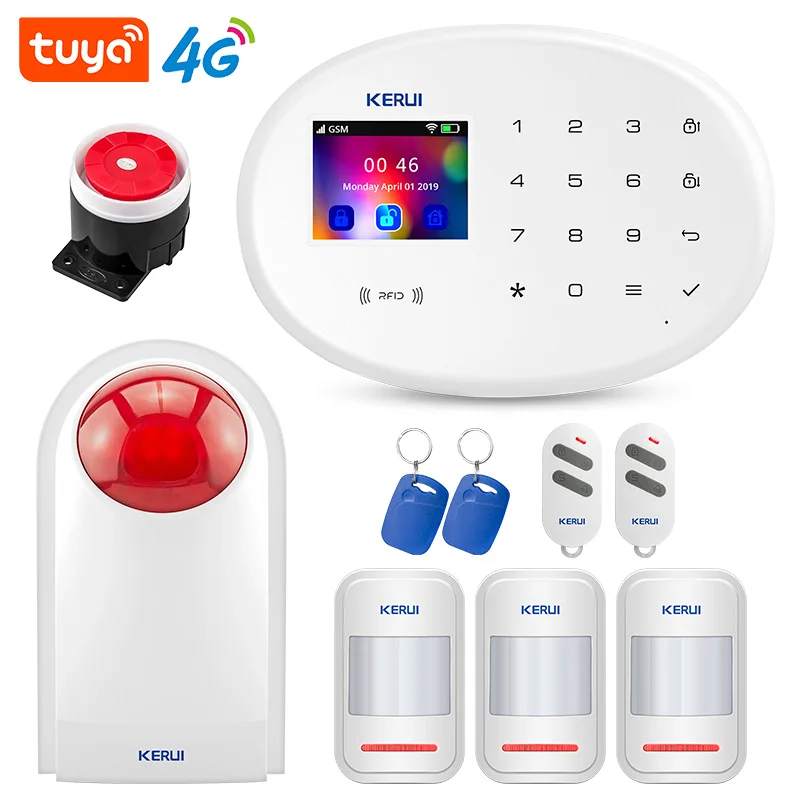 

W204 сенсорный экран Smart WIFI GSM домашний детектор дыма охранная система безопасности