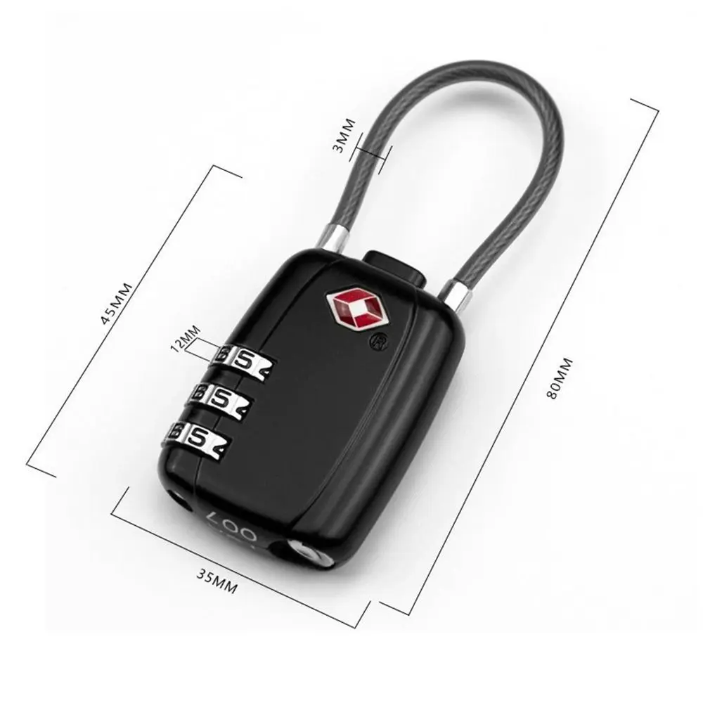 Portable Travel Cabinet Locker Safely Luggage Password Lock 3 Digit Combination Lock TSA Customs Code Lock Bag Padlock images - 6