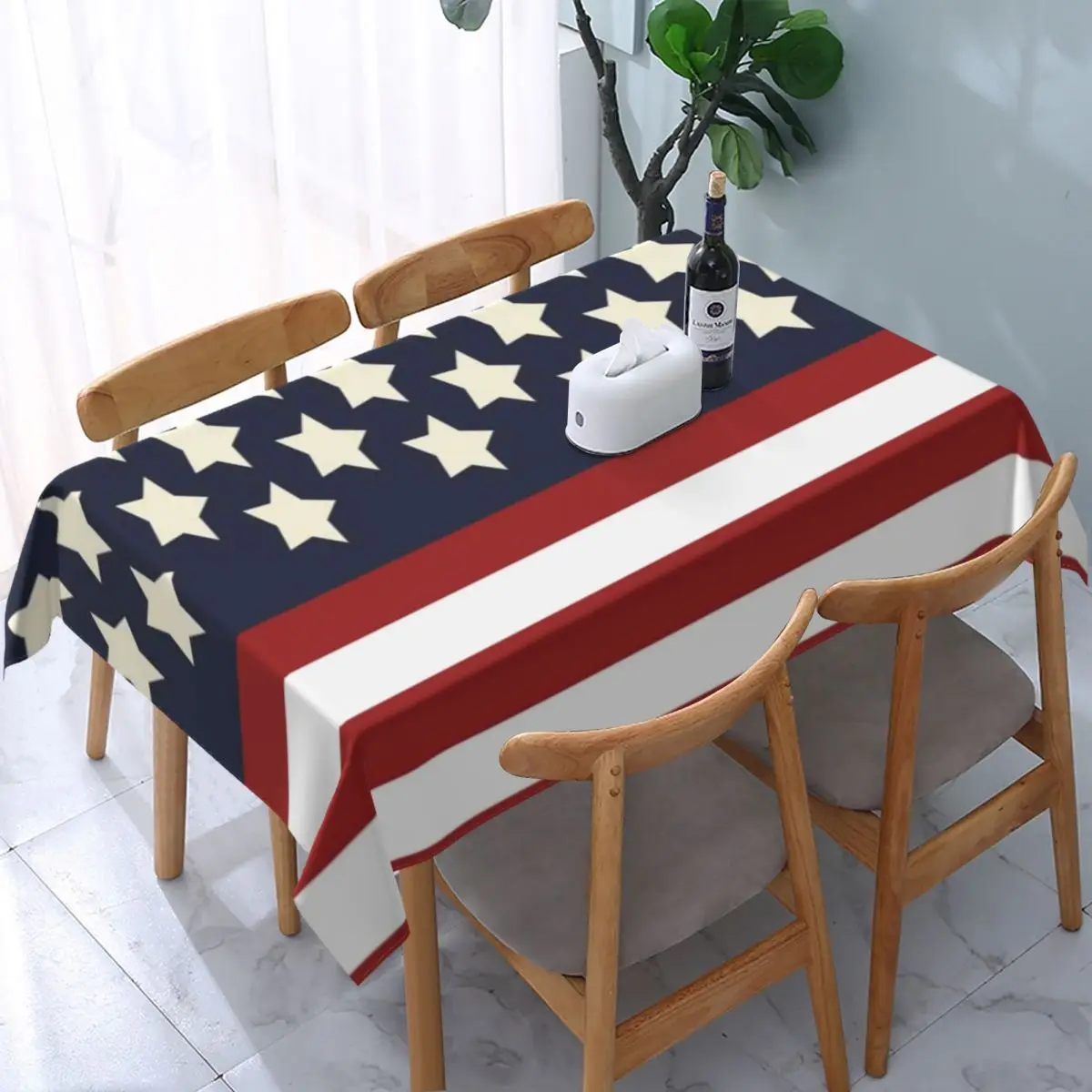 

USA American Flag Tablecloth Patriotic Stars Stripes Print Protection Table Cover Polyester Buffet Wholesale Vintage Table Cloth