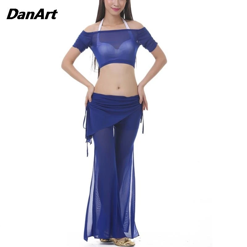 Комплект костюмов для танца живота из 2 предметов женский топ с открытыми плечами