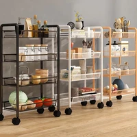organizer cart with wheels multi purpose trolley movable kitchen accessories storage baskets shelves bathroom shelf convenience
