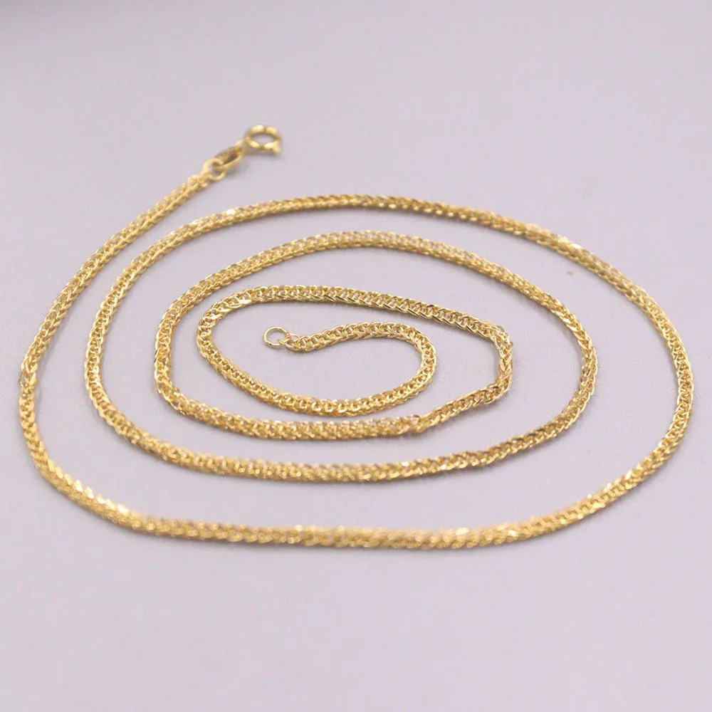 

Authentic 18K Yellow Gold Women 1.8mmW Wheat Foxtail Chain Link Necklace 20"L 2-2.3g