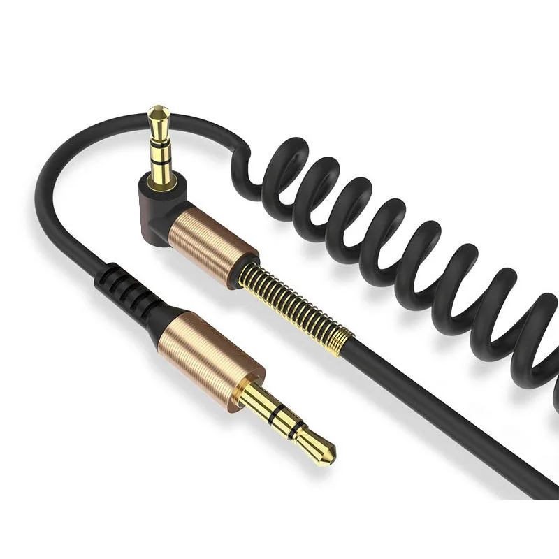 1 м 5 3-полюсный стерео 3 мм разъем папа-папа AUX аудио пружинный удлинительный