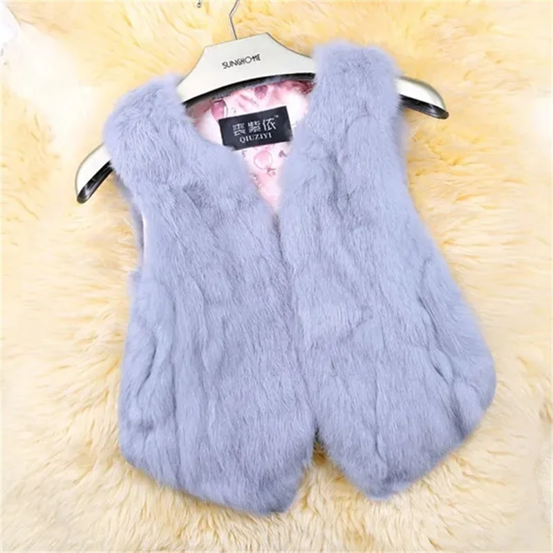 2023 New Celebrity Shows Thin True Rabbit Hair Fur Grass Rex Vest Leather One Piece Coat Special Price Clearance