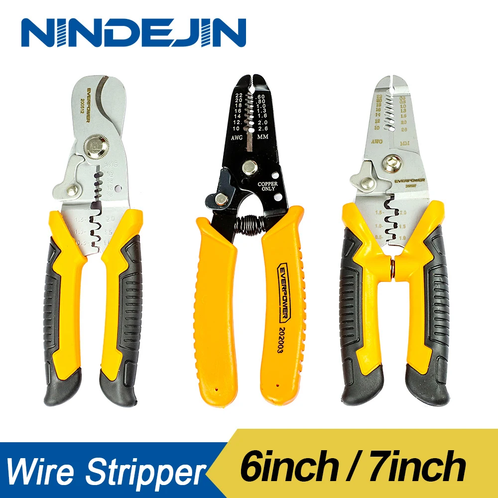

NINDEJIN electric cable wire stripper 6 7 inch wire crimper tool mutifunctional wire cutter for copper wire decrustation pliers