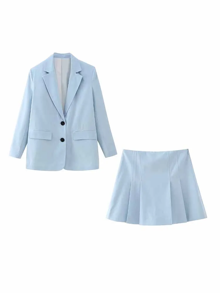 

BSK&ZA&TRF 7102123 Women 2023 New Fashion Loose straight Casual Blazer Coat Long Sleeve Button-up Female Outerwear Chic 7102/123