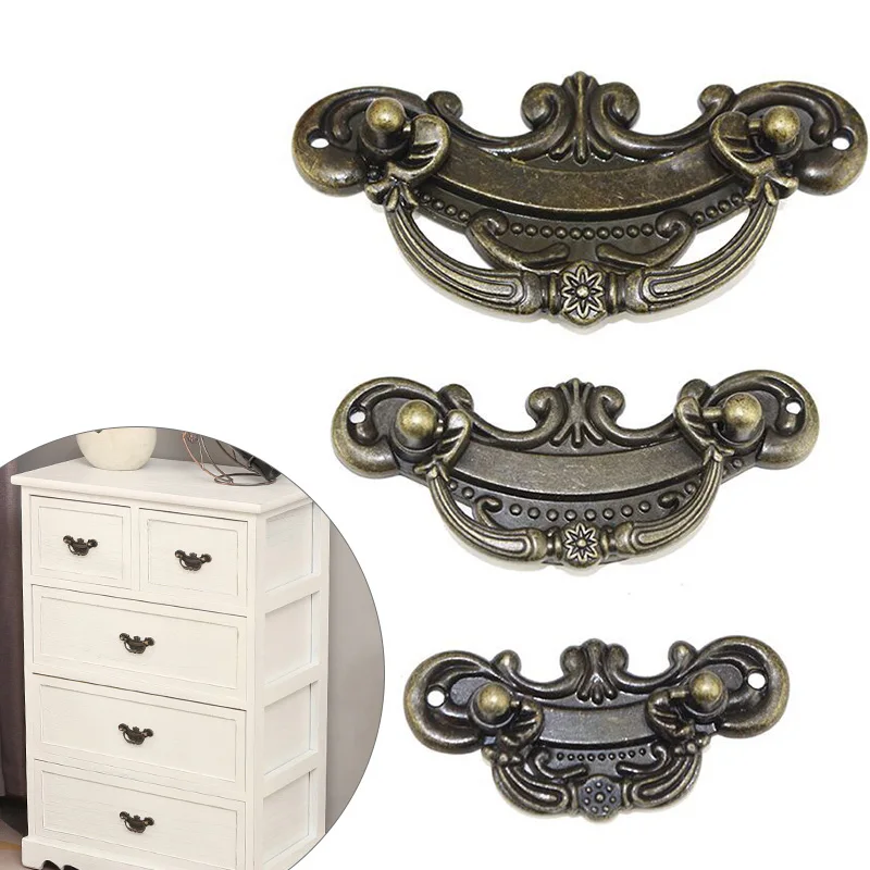 

1Pc Cupboard Door Handle Drawer Pulls Zinc Alloy Cabinet Knobs Antique Bronze Jewelry Box Pull Retro Home Decor Nordic