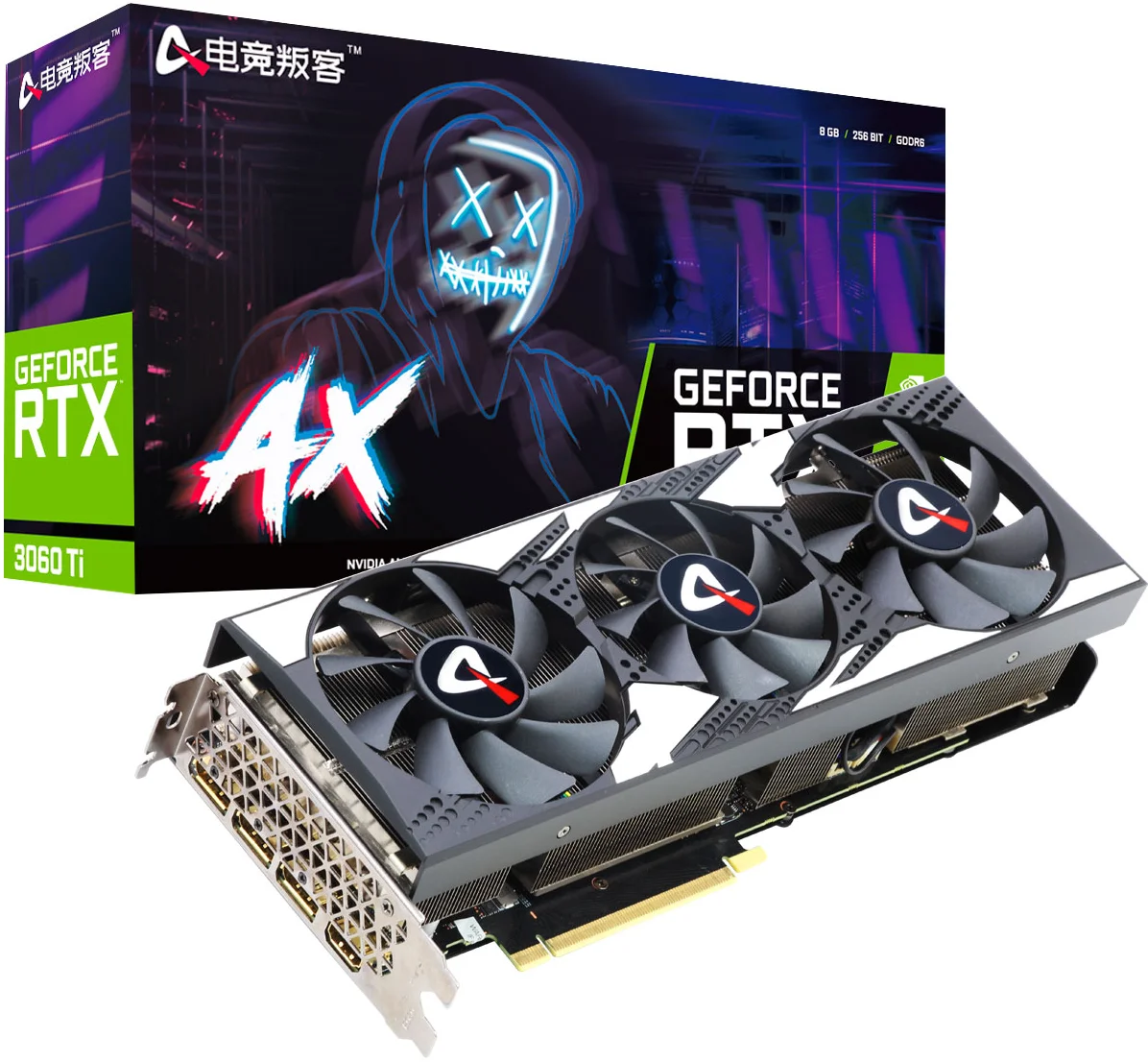 

Ax E-Sports Renegade RTX 3060ti 8G X3 LHR Lock Computing Power Graphics Card