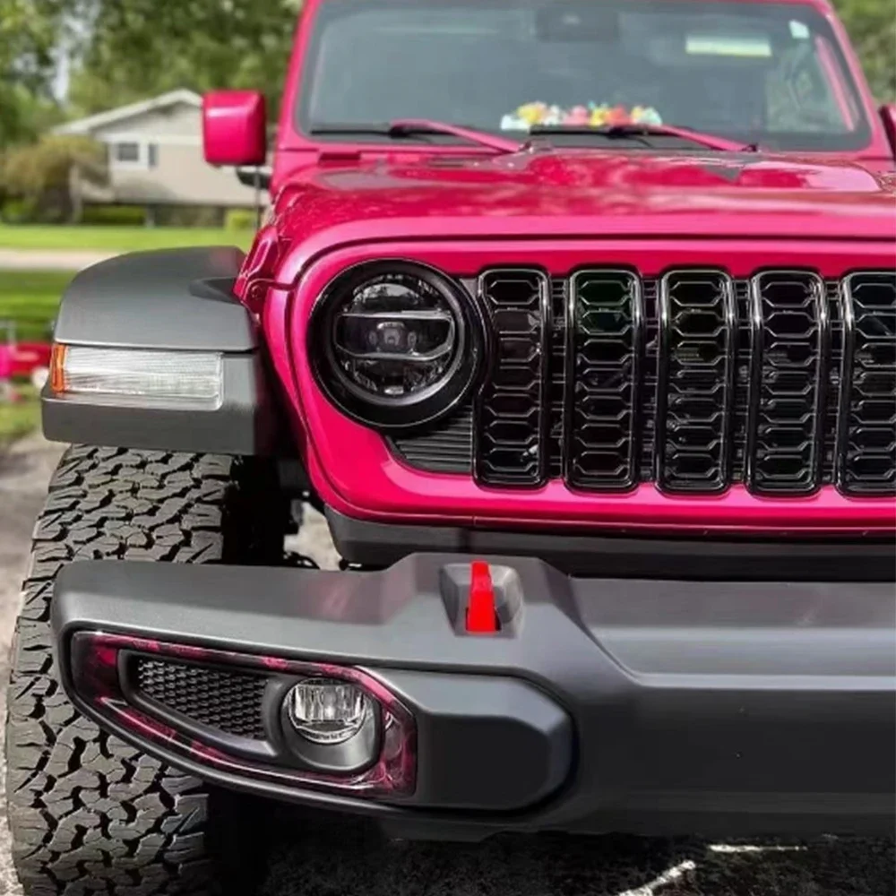 Решетка радиатора из АБС-пластика для Jeep Wrangler JL 2024 + JL1300 черная 1 шт.