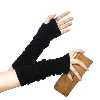 Unisex Long Fingerless Gloves Anime Cosplay Gothic Gloves Arm Warmer Knitted Wrist Elbow Mittens Arm Sleeve Apparel Accessories 3