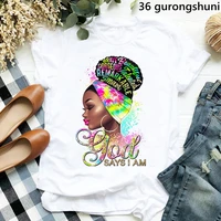 watercolor she got mad hustle and a dope soul tshirt femme print graphic tees women melanin black girl magic t shirt streetwear