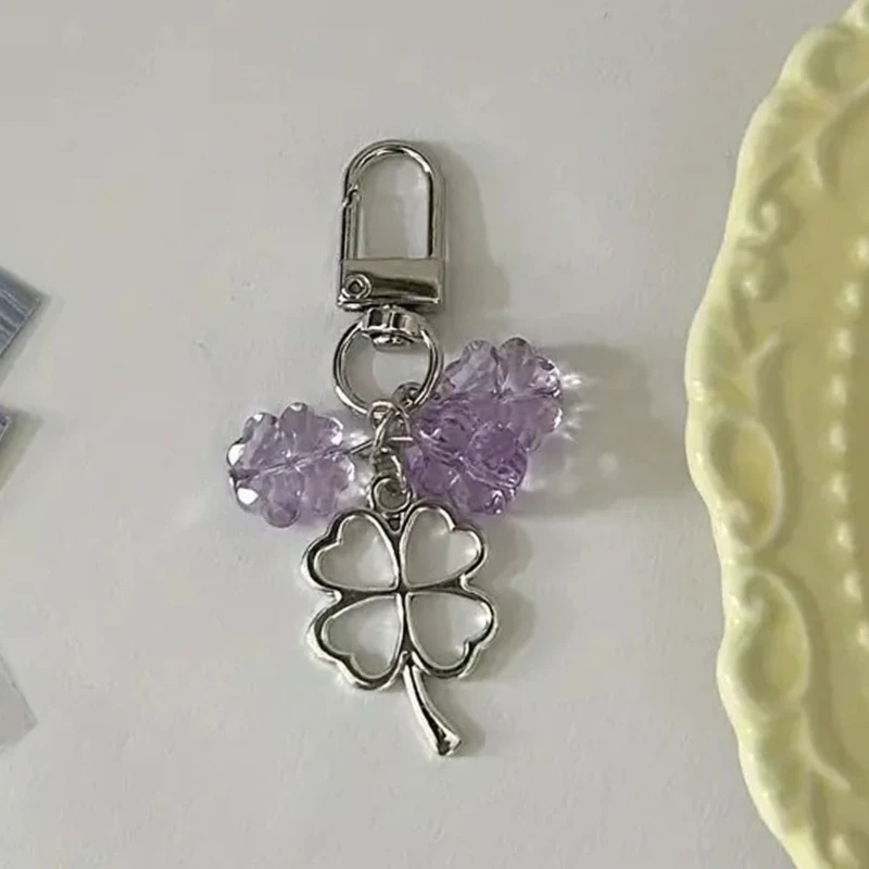 Четырехлистный клевер из бусин для мобильного ремня уникальный подвесной