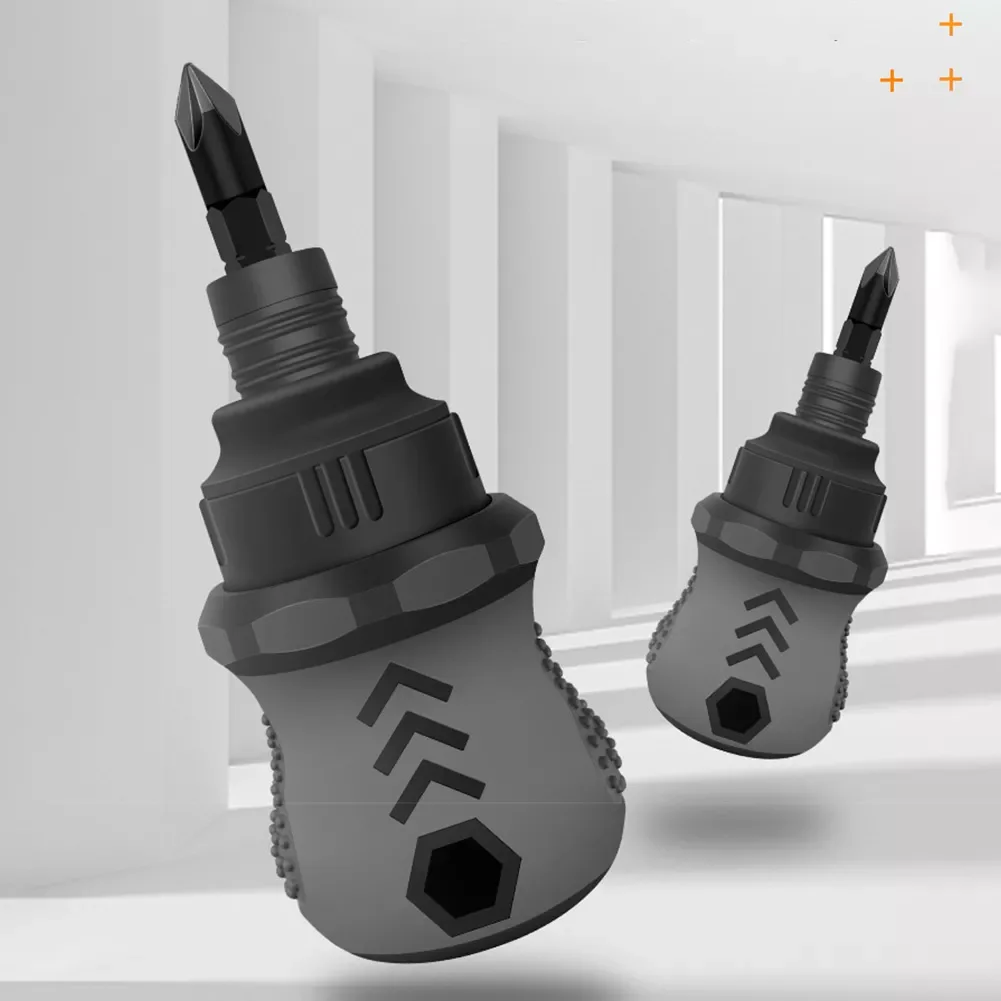 

Slotted 2 in 1 Mini Screwdriver Dual-purpose Batch Head Telescopic Labor-Saving Screwdriver Hand Tool