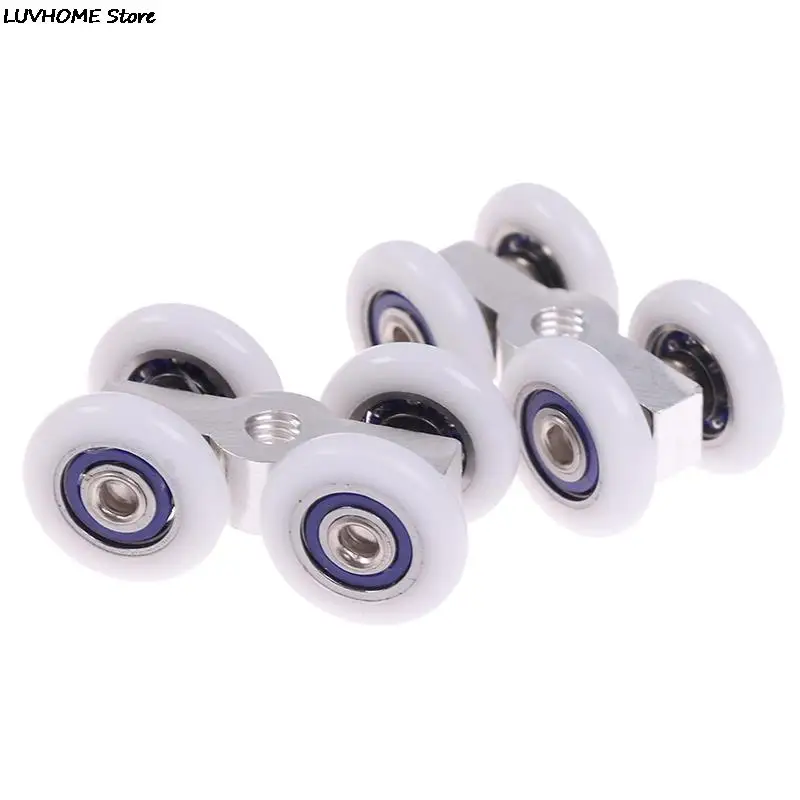 

2 шт., алюминиевый четырехколесный подвесной ролик для душевой кабины