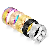 european and american brushed titanium steel ring male korean version simple stainless steel couple ring jewelry wholesale