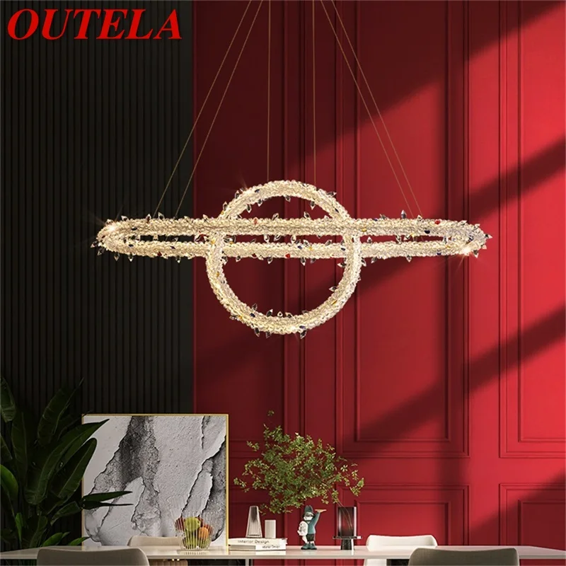 

OUTELA Contemporary Pendant Lamp Creative Crystal Gold Luxury Chandelier LED Fixtures For Dining Room Bedroom Light