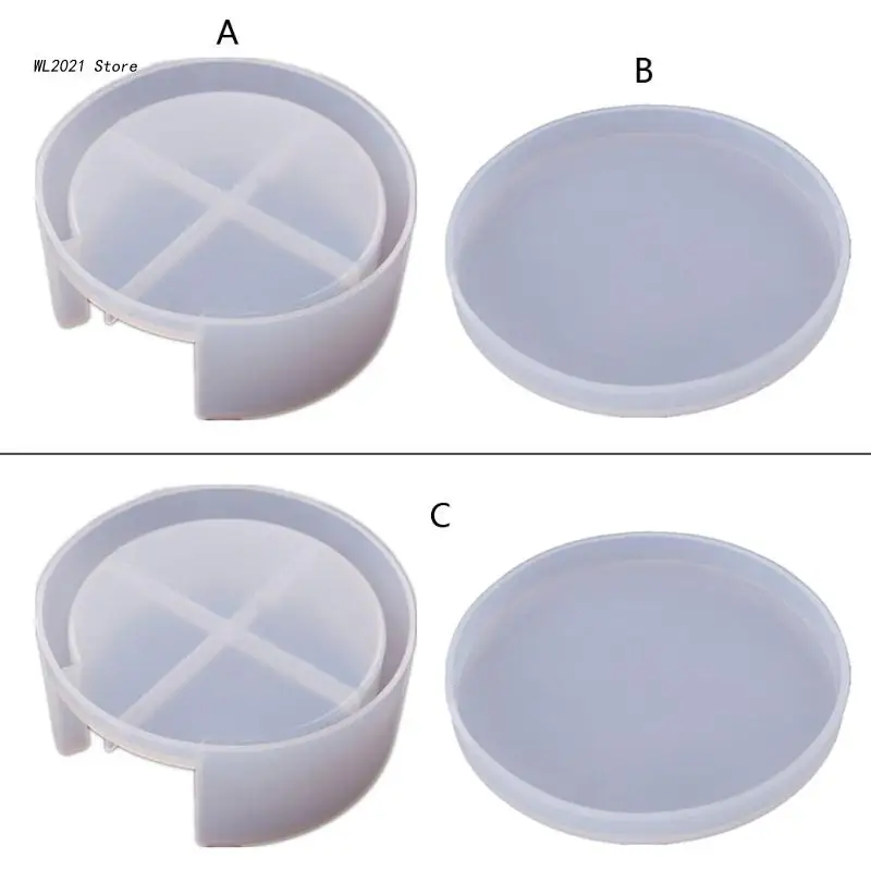 

Силиконовая Круглая Коробка для хранения с держателем, форма, эпоксидная смола, табличка, коврик, форма «сделай сам», агатовый подставка, коврик, украшение для дома