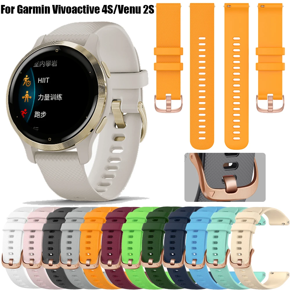 

18MM Replacement Watchband For Garmin Venu 2S Move 3S Silicone Strap For Garmin Vivoactive 3S 4S Smart Watch Band Wistband Belt