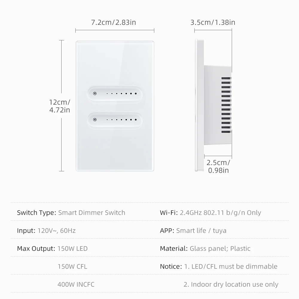 Умный диммер AVATTO Tuya WiFi/ZigBee 1/2 Gang