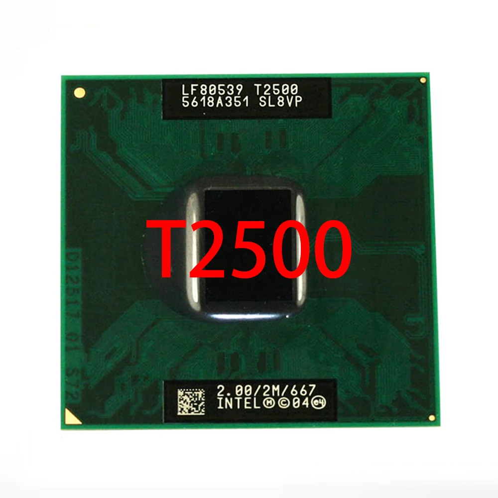 SL8VP SL9EH 2.0 GHz Dual-Core Dual-Thread Core Duo T2500 CPU Processor 2M 31W Socket M / mPGA478MT enlarge