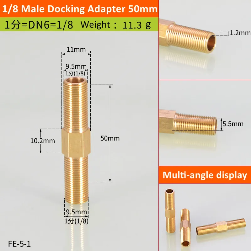 

Медный резьбовой адаптер для воды, масла, газа 1/8 1/4 3/8 1/2 3/4