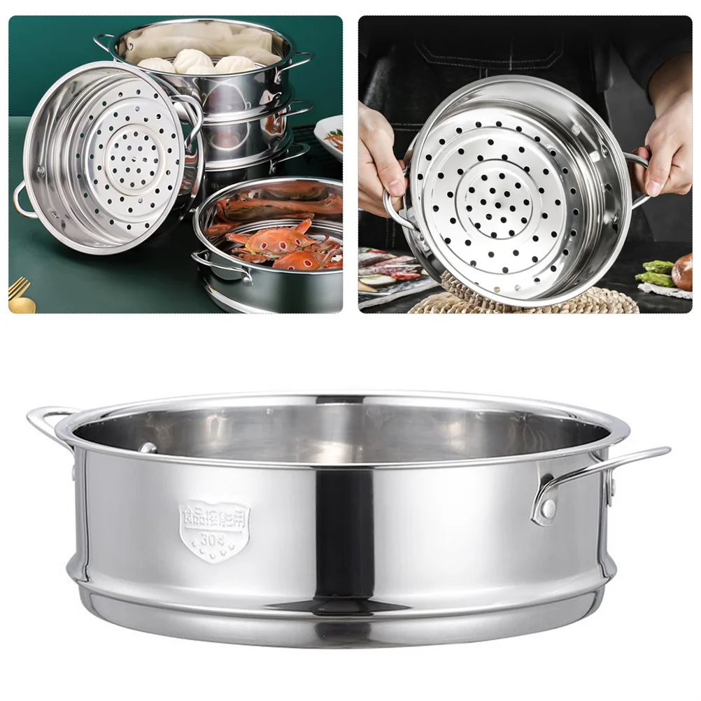 

Steamer Basket Pot Stainless Dumpling Steaming Insert Steel Rack Kitchen Cooking Dim Sum Vegetable Steam Cookware Seafood