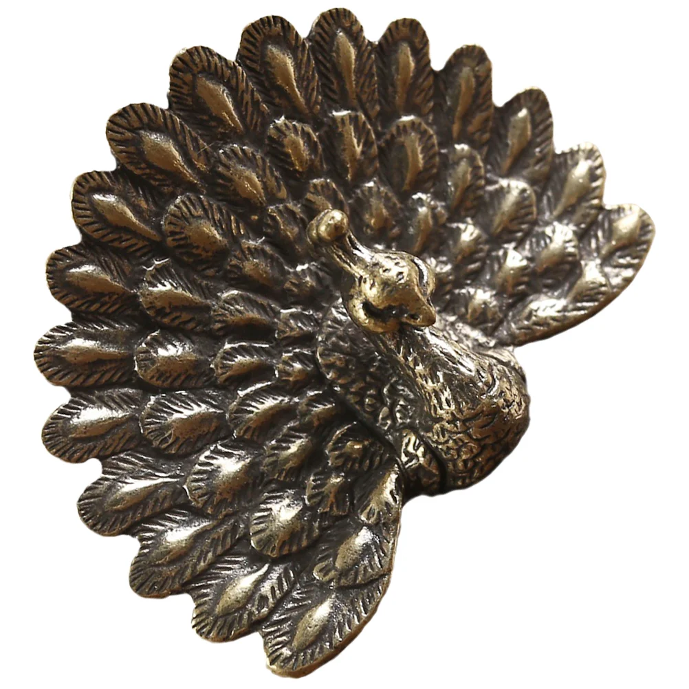 

Peacock Figurine Small Peacock Ornament Brass Statue Tea Pet Desk Decoration