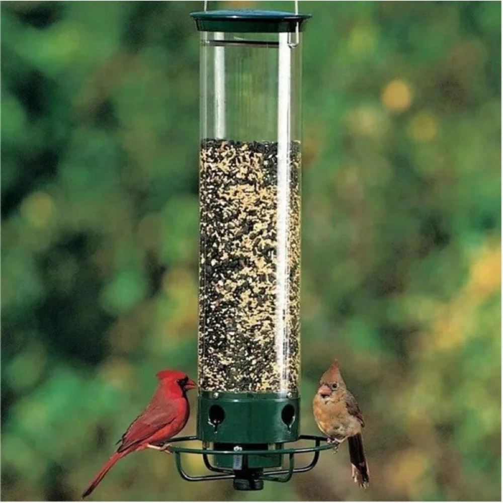 

Metal Feeder Geometry Water Proof Preservative Large Capacity Anti-rust Feeder Self Feeder Farmhouse Style Durable Bird Feeder