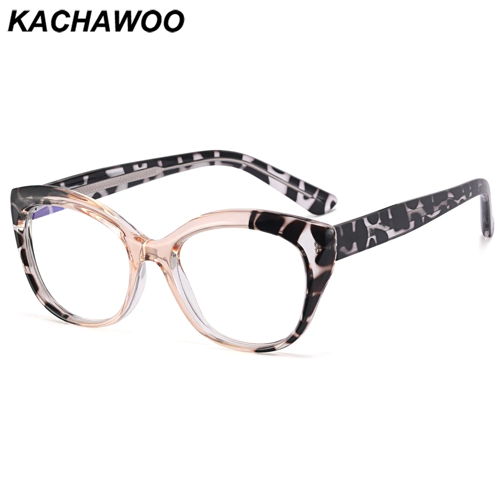 

Kachawoo anti blue light glasses cat eye tr90 acetate female retro eyeglasses frame women trendy accessories brown leopard black